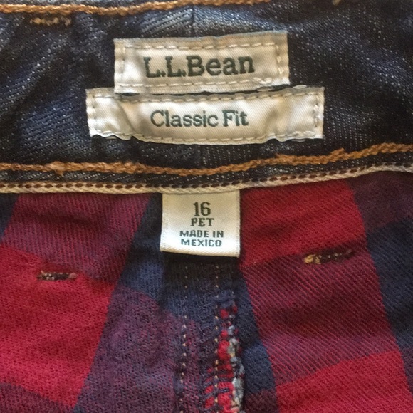 L.L.Bean Flannel Lined High Waist Classic Fit Jeans size 16P - Picture 7 of 13